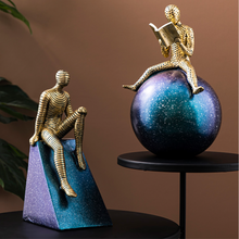 Load image into Gallery viewer, Nordic Abstract Sculpture Golden Book Shelf Accessories - Office Home & Living