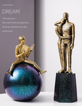 Load image into Gallery viewer, Nordic Abstract Sculpture Golden Book Shelf Accessories - Office Home & Living