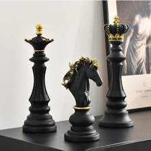 Load image into Gallery viewer, Nordic Sculpture Golden Chess Book Shelf Accessories x3 - Office Home & Living