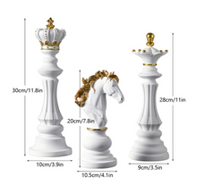 Load image into Gallery viewer, Nordic Sculpture Golden Chess Book Shelf Accessories x3 - Office Home & Living