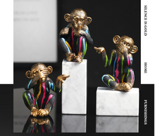 Load image into Gallery viewer, Nordic Sculpture Monkey Statue Book Shelf Accessories x3 - Office Home & Living