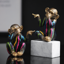Load image into Gallery viewer, Nordic Sculpture Monkey Statue Book Shelf Accessories x3 - Office Home & Living