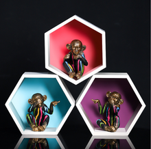 Load image into Gallery viewer, Nordic Sculpture Monkey Statue Book Shelf Accessories x3 - Office Home & Living