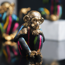 Load image into Gallery viewer, Nordic Sculpture Monkey Statue Book Shelf Accessories x3 - Office Home & Living