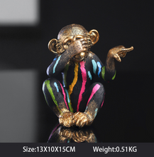 Load image into Gallery viewer, Nordic Sculpture Monkey Statue Book Shelf Accessories x3 - Office Home & Living
