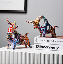 Load image into Gallery viewer, Nordic Sculpture Designer Bull Statue x2 Book Shelf Accessories - Office Home & Living