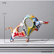 Load image into Gallery viewer, Nordic Sculpture Designer Bull Statue x2 Book Shelf Accessories - Office Home & Living