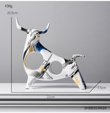 Load image into Gallery viewer, Nordic Sculpture Designer Bull Statue x2 Book Shelf Accessories - Office Home & Living