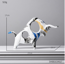 Load image into Gallery viewer, Nordic Sculpture Designer Bull Statue x2 Book Shelf Accessories - Office Home & Living
