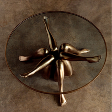 Load image into Gallery viewer, Italian Style Glass Stainless Steel Coffee Table