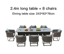 Load image into Gallery viewer, Luxury Plus Furniture - Nordic Minimalist Tables And Chairs 2.4M x 8 Chairs (Balcony, Patio, Courtyard)