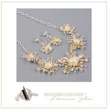 Load image into Gallery viewer, Chrysanthemum Pendant Alloy - Necklace + Earrings