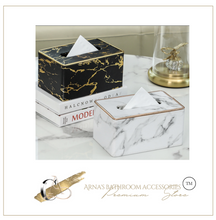 Load image into Gallery viewer, "Arna Lisa" Collection - Leather Tissue Box - Unique Stunning Marble Design