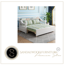 Load image into Gallery viewer, "Arna Royal Collection" Solid Wood Foldout Couch - Storage - Many Colours