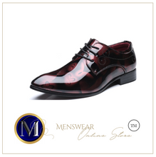 Load image into Gallery viewer, Mens Patent Leather Shoes Pointed Toe Business Wedding Shoes - Many Sizes & Colours