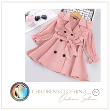 Load image into Gallery viewer, Arna Royal Gown Collection - Girls Overcoat Windproof Double Breasted Trench Coat - Many Sizes