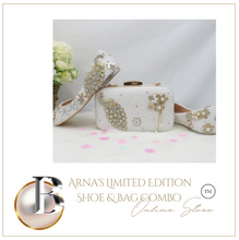 Load image into Gallery viewer, Limited Edition - Luxury Lace Shoe Set - Flat & Heels - Many colours & Sizes (Shoe + Clutch) Wedding