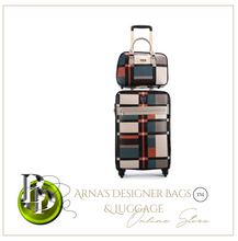 Load image into Gallery viewer, Designer Material & Leather 2 Piece Rolling Luggage Set - Many Sizes