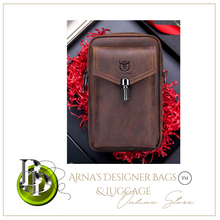 Load image into Gallery viewer, "Legend Collection" - Designer Cowhide/Horse Leather Phone Bag - Black or Coffee