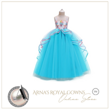 Load image into Gallery viewer, "Arna" Royal Gown Collection - Girls Unicorn Summer Dresses Tutu Long