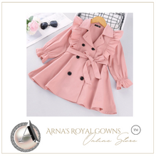 Load image into Gallery viewer, Arna Royal Gown Collection - Girls Overcoat Windproof Double Breasted Trench Coat - Many Sizes