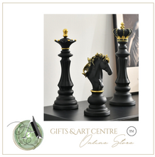 Load image into Gallery viewer, Nordic Sculpture Golden Chess Book Shelf Accessories x3 - Office Home & Living