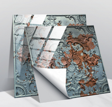 Load image into Gallery viewer, "Arna" Collections - DIY - Custom Crystal Film Covered Retro Metal Pattern Ceramic Tiles x20 Adhesive