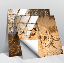 Load image into Gallery viewer, "Arna" Collections - DIY - Custom Crystal Film Covered Retro Metal Pattern Ceramic Tiles x20 Adhesive