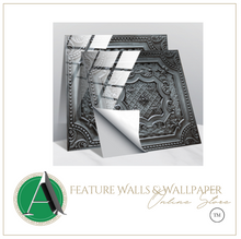 Load image into Gallery viewer, "Arna" Collections - DIY - Custom Crystal Film Covered Retro Metal Pattern Ceramic Tiles x20 Adhesive