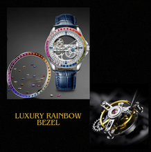 Load image into Gallery viewer, Luxury Rainbow Automatic Watch with Diamond Inlay Rose Gold