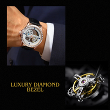 Load image into Gallery viewer, Luxury Diamond Automatic Watch with Diamond Inlay Silver