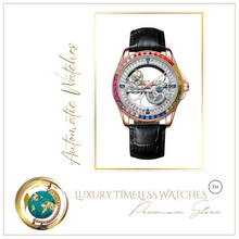 Load image into Gallery viewer, Luxury Rainbow Automatic Watch with Diamond Inlay Silver
