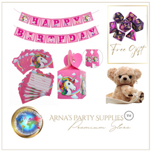 Load image into Gallery viewer, Unicorn Theme Birthday Party - 10 People Setting + Free Gifts