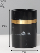 Load image into Gallery viewer, Black & Gold Bathroom Set - 7 piece (Resin - Top Quality)