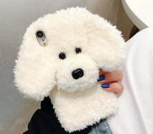 Load image into Gallery viewer, Dog Phone Case - iPhone -3D Teddy Dog Ears Plush Hair Case For iPhone 12 Pro Max SE 2020 11 Pro XR X 10 6 6s 7 8 Plus XR XS Max