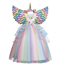 Load image into Gallery viewer, "Arna" Royal Gown Collection - Girls Unicorn Summer Dresses Tutu Long