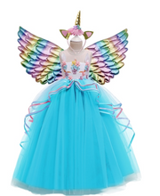 Load image into Gallery viewer, "Arna" Royal Gown Collection - Girls Unicorn Summer Dresses Tutu Long