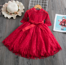Load image into Gallery viewer, "Arna" Royal Gown Collection - White Lace Princess Dress For Girls