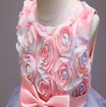 Load image into Gallery viewer, "Arna" Royal Gown Collection - Flower Dresses For Girls Elegant Rainbow Tutu Ball Gown 4-10 Year
