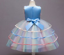 Load image into Gallery viewer, "Arna" Royal Gown Collection - Flower Dresses For Girls Elegant Rainbow Tutu Ball Gown 4-10 Year