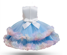 Load image into Gallery viewer, "Arna" Royal Gown Collection - Flower Dresses For Girls Elegant Rainbow Tutu Ball Gown 4-10 Year