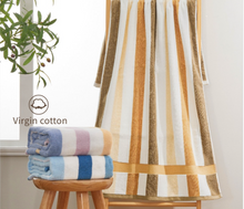 Load image into Gallery viewer, Luxury Towels - Choice of Colours - x2 - 100% Cotton Super Absorbent Comfortable Stripe