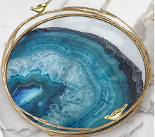 Load image into Gallery viewer, "Arna Lisa" Royal Collection - Luxury Unique Design - Gold Glass Trays Decorative Creative Bird Frame