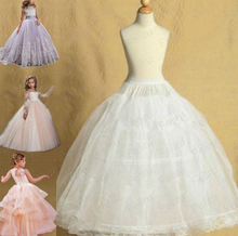 Load image into Gallery viewer, "Arna" Royal Gown Collection - White Petticoat for Girls Crinoline Underskirt Flower Girl Prom Ball Gown Dress Puffy Skirt 2 Hoop