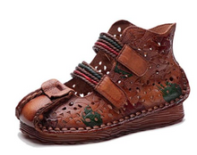 Load image into Gallery viewer, "Arna" Collection Shoes - Handcrafted Original Leathers - Retro Women Sandals Hand-Painted