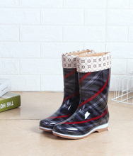 Load image into Gallery viewer, Rain Boots/Gumboots Women High-Top Boots - NON-SLIP, WATERPROOF, PVC