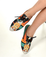 Load image into Gallery viewer, Oxford Cats Pattern Daily Print Women Leather - Many Styles & Colours - Summer Breathable Flats Shoes Mesh New Season 2021 Fashion Lace-up Platform
