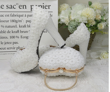 Load image into Gallery viewer, Limited Edition - Luxury Lace Shoe Set - Many colours & Sizes (Shoe + Clutch)