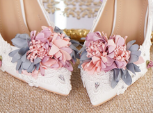 Load image into Gallery viewer, Limited Edition - Luxury Lace Shoe Set - Many colours & Sizes (Shoe + Clutch) Wedding