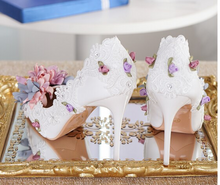 Load image into Gallery viewer, Limited Edition - Luxury Lace Shoe Set - Many colours & Sizes (Shoe + Clutch) Wedding